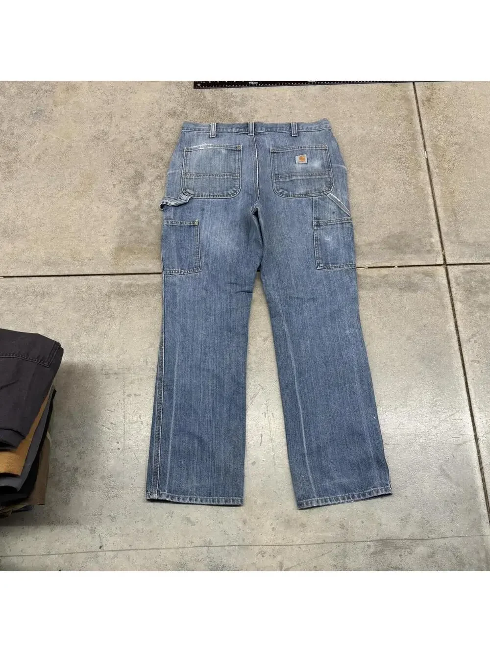vintage carhartt faded blue relaxed baggy fit jeans size 34 x 32